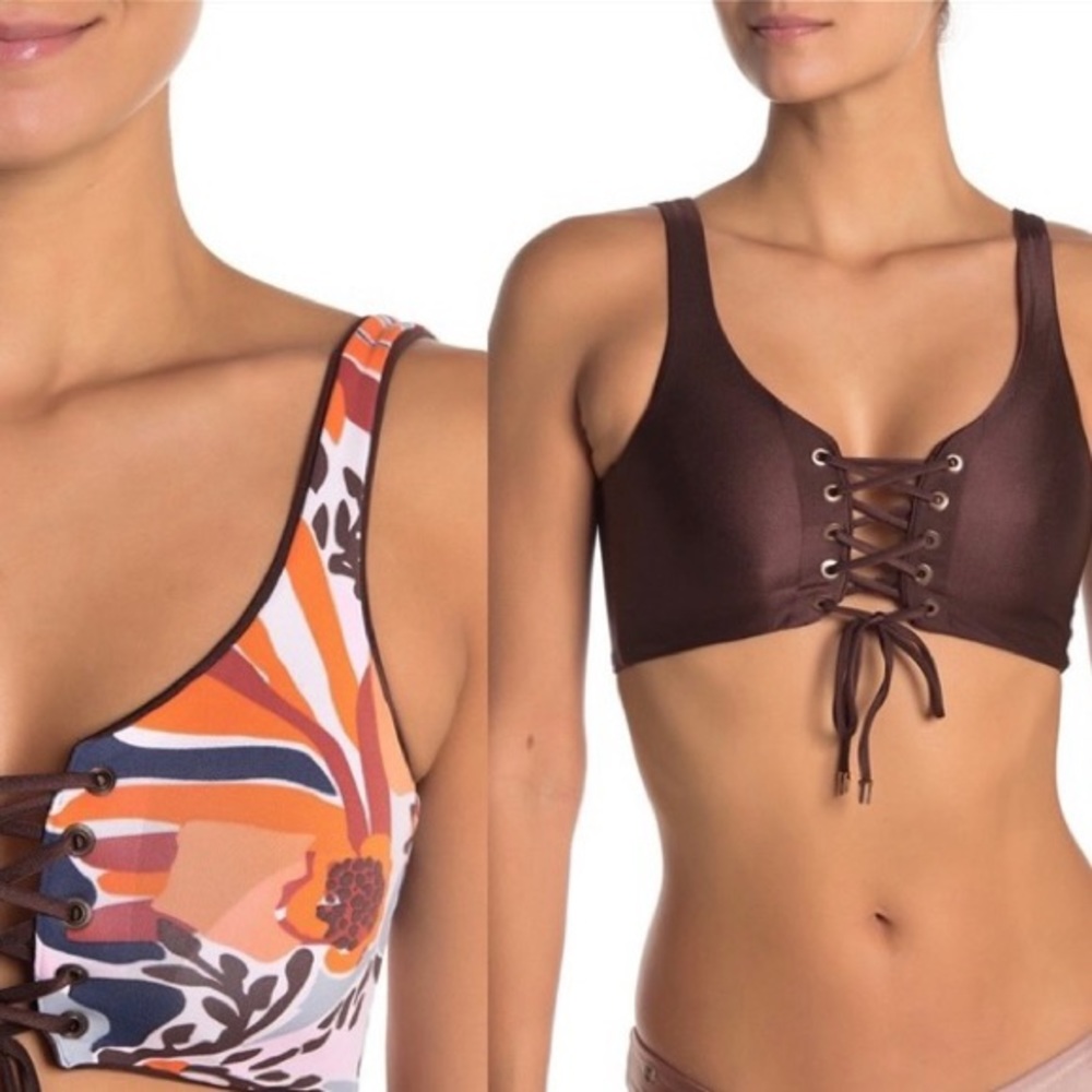 NWT Maaji Sepia Dazzling Reversible Bikini Top Size Small